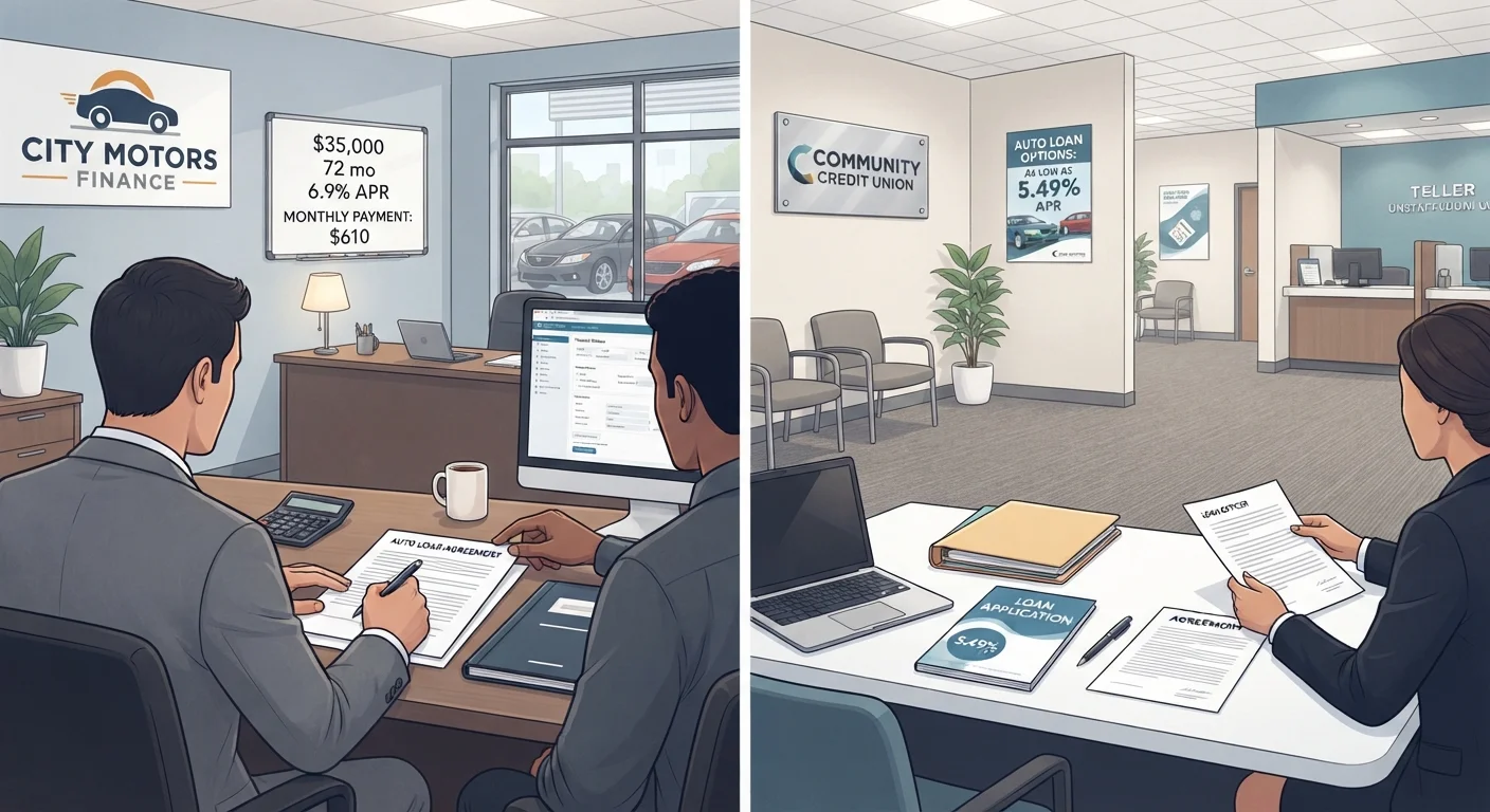 Dealer Financing vs. Bank or Credit Union Loans: What Changes for the Borrower